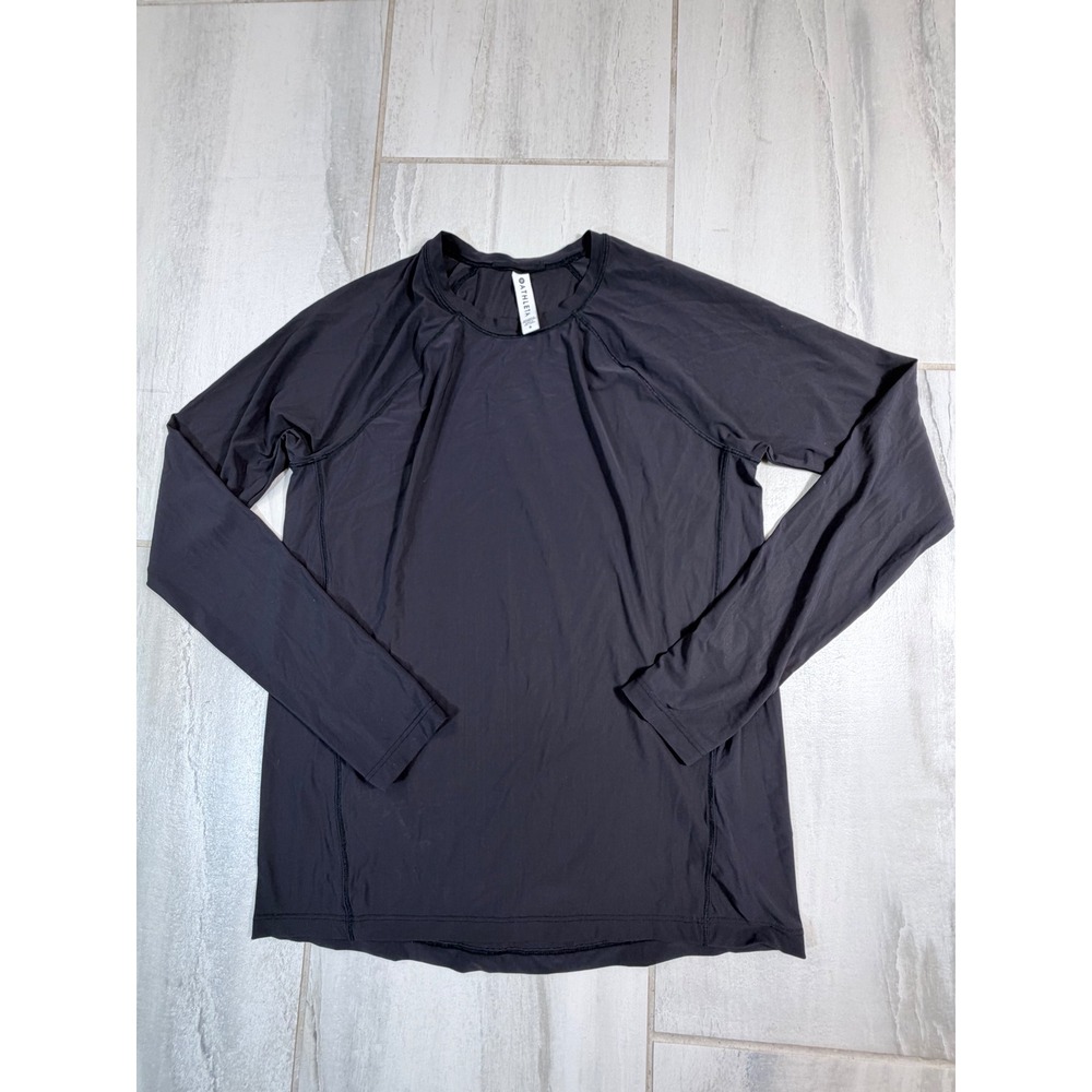 Athleta Pacifica Illume Long Sleeve Rashguard Black Swim Top S 657848-00